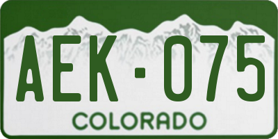 CO license plate AEK075