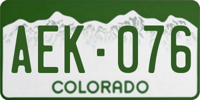 CO license plate AEK076