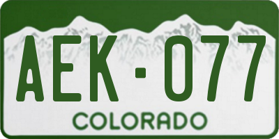 CO license plate AEK077