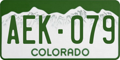 CO license plate AEK079