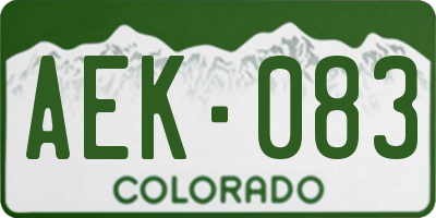 CO license plate AEK083