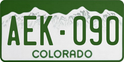 CO license plate AEK090