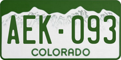CO license plate AEK093
