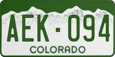 CO license plate AEK094