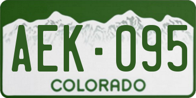CO license plate AEK095