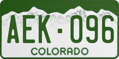 CO license plate AEK096