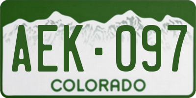 CO license plate AEK097