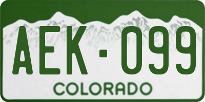 CO license plate AEK099