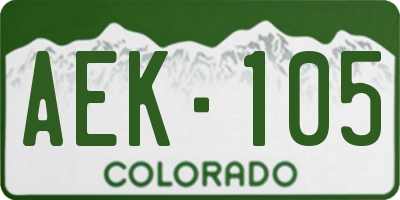 CO license plate AEK105