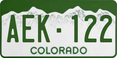CO license plate AEK122