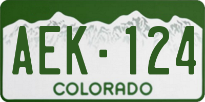 CO license plate AEK124