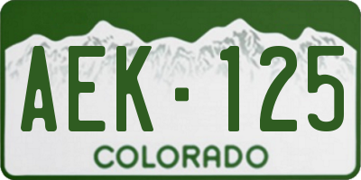 CO license plate AEK125