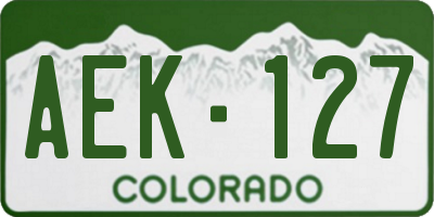 CO license plate AEK127
