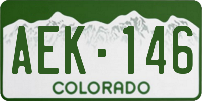 CO license plate AEK146