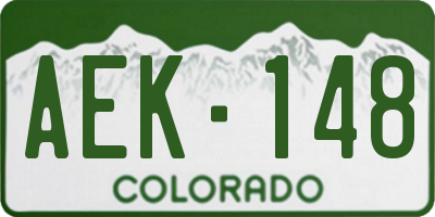 CO license plate AEK148