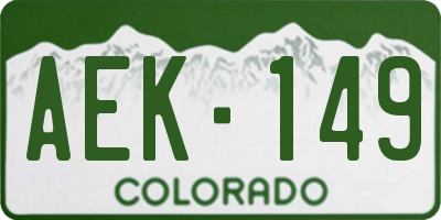 CO license plate AEK149