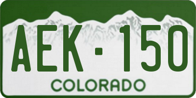 CO license plate AEK150