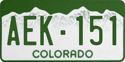 CO license plate AEK151