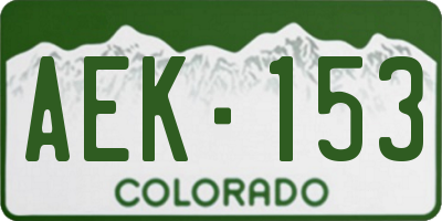 CO license plate AEK153