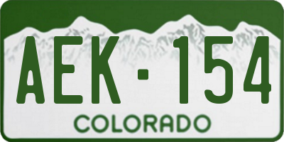 CO license plate AEK154