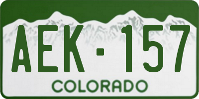 CO license plate AEK157