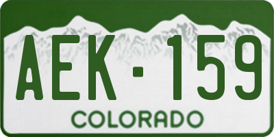 CO license plate AEK159