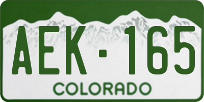 CO license plate AEK165