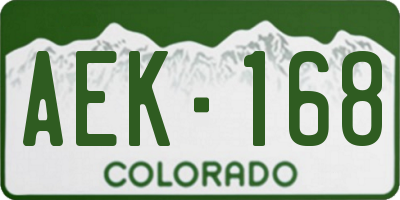 CO license plate AEK168