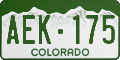 CO license plate AEK175