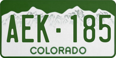 CO license plate AEK185