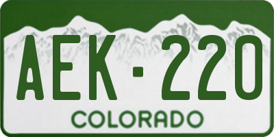 CO license plate AEK220