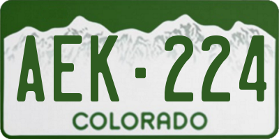 CO license plate AEK224