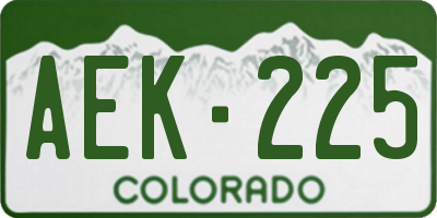 CO license plate AEK225