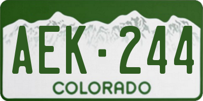 CO license plate AEK244