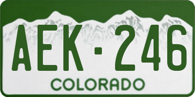 CO license plate AEK246