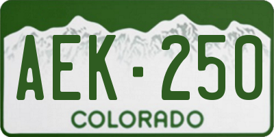 CO license plate AEK250