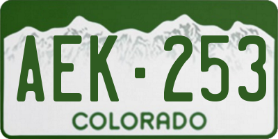 CO license plate AEK253