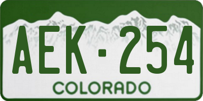 CO license plate AEK254