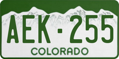 CO license plate AEK255