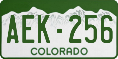 CO license plate AEK256