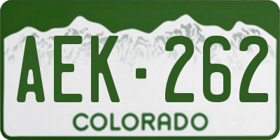 CO license plate AEK262