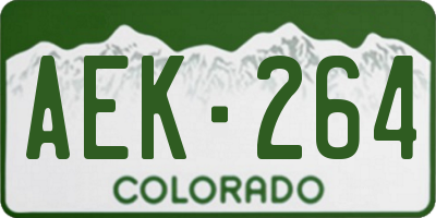 CO license plate AEK264
