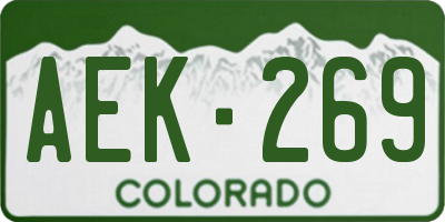 CO license plate AEK269
