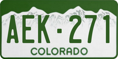 CO license plate AEK271