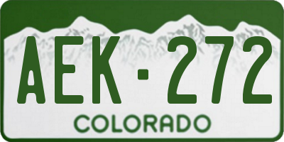 CO license plate AEK272