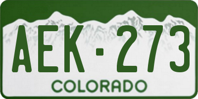 CO license plate AEK273