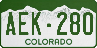 CO license plate AEK280