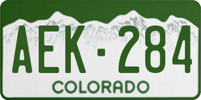 CO license plate AEK284