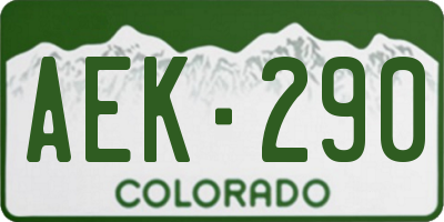 CO license plate AEK290