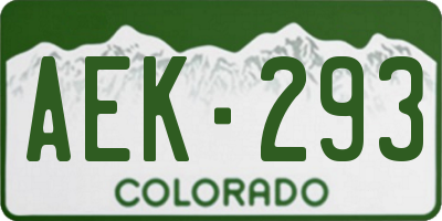 CO license plate AEK293